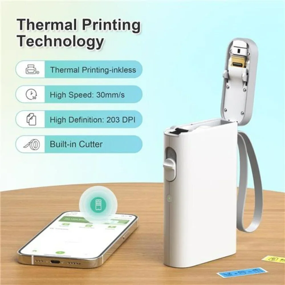 Label Maker Machine with Tape P21 Bluetooth Label Printer Wireless Mini Label